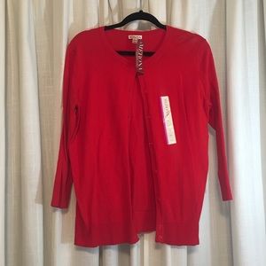 Red button Up Cardigan